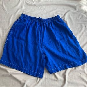 EUC blue Pepsi nylon shorts, size L.